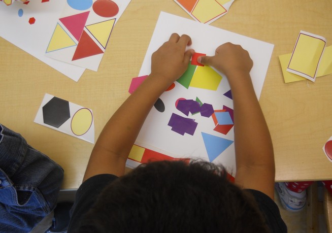 Child making arts and crafts
